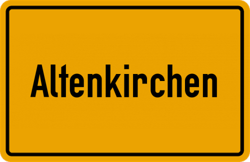 Ortsschild Altenkirchen, Pfalz