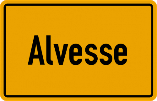 Ortsschild Alvesse, Kreis Braunschweig
