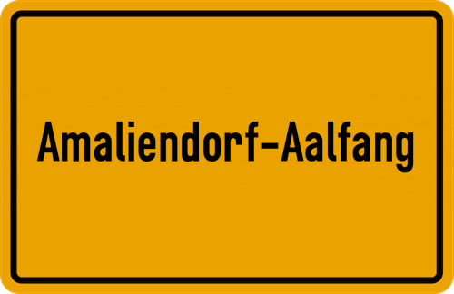 Ortsschild Amaliendorf-Aalfang