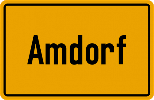 Ortsschild Amdorf, Ostfriesland