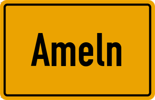 Ortsschild Ameln, Rheinland