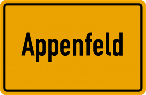 Ortsschild Appenfeld