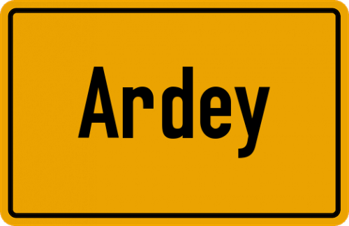 Ortsschild Ardey