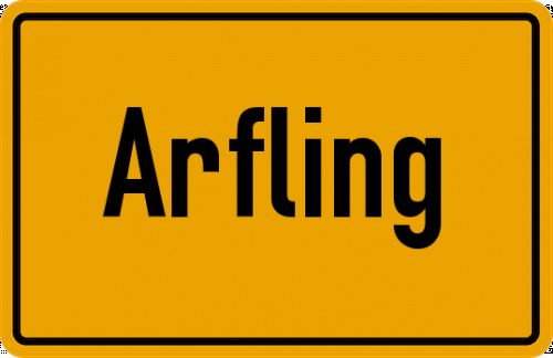 Ortsschild Arfling, Oberbayern