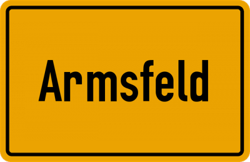 Ortsschild Armsfeld