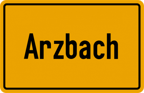 Ortsschild Arzbach, Westerwald