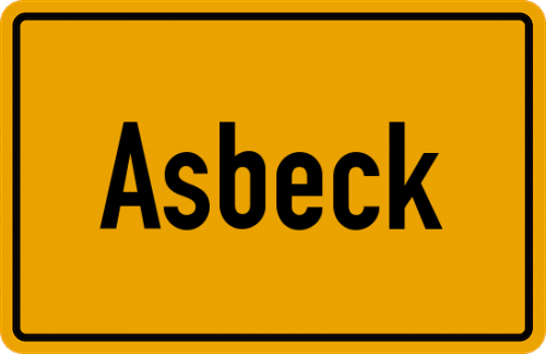Ortsschild Asbeck, Ennepe-Ruhrkreis
