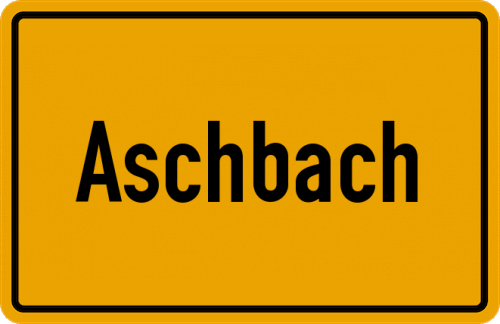 Ortsschild Aschbach, Odenwald