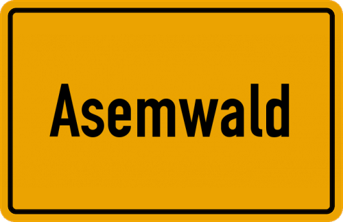 Ortsschild Asemwald