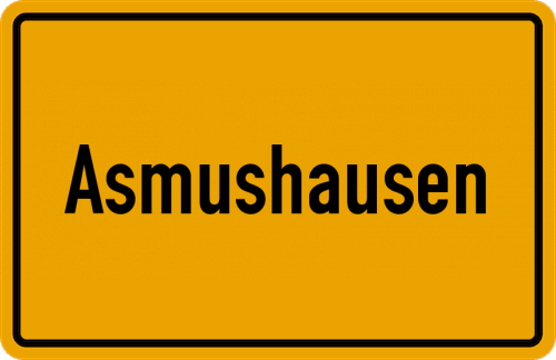 Ortsschild Asmushausen