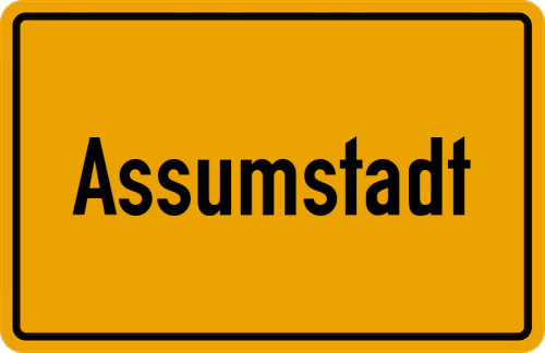 Ortsschild Assumstadt