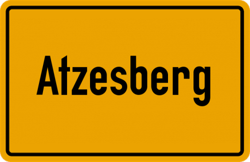 Ortsschild Atzesberg