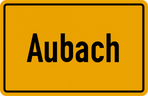 Ortsschild Aubach