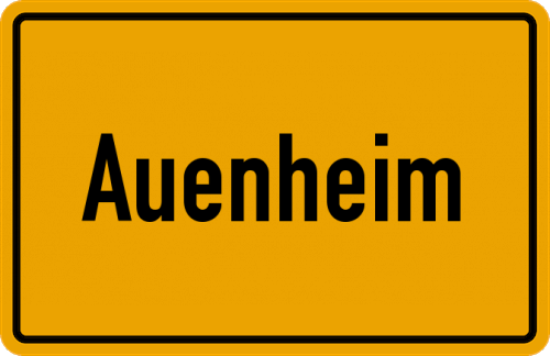 Ortsschild Auenheim, Kreis Bergheim, Erft