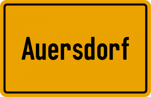 Ortsschild Auersdorf, Kreis Mühldorf am Inn