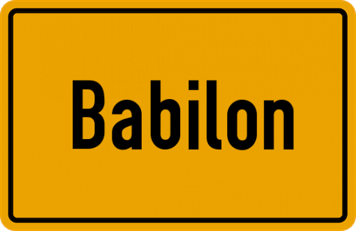 Ortsschild Babilon, Oberpfalz