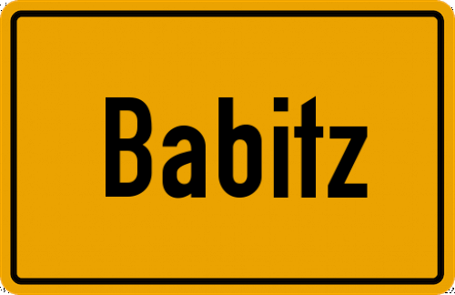 Ortsschild Babitz