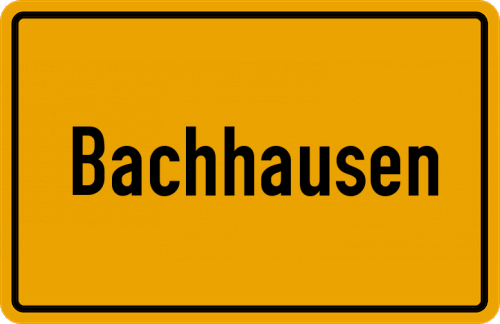 Ortsschild Bachhausen, Kreis Starnberg