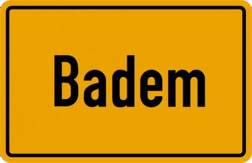 Ortsschild Badem