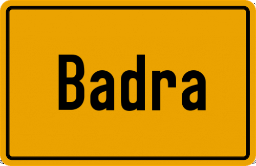 Ortsschild Badra