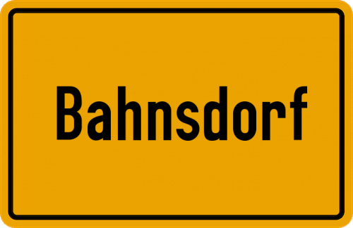 Ortsschild Bahnsdorf