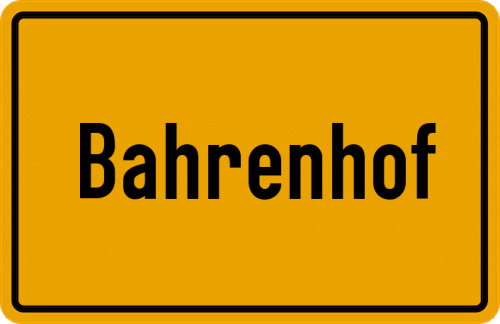 Ortsschild Bahrenhof, Holstein