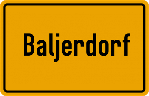 Ortsschild Baljerdorf