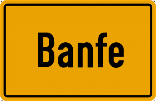 Ortsschild Banfe