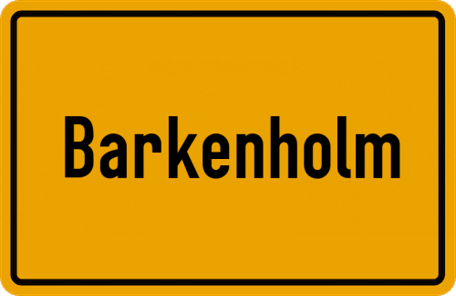 Ortsschild Barkenholm, Holstein