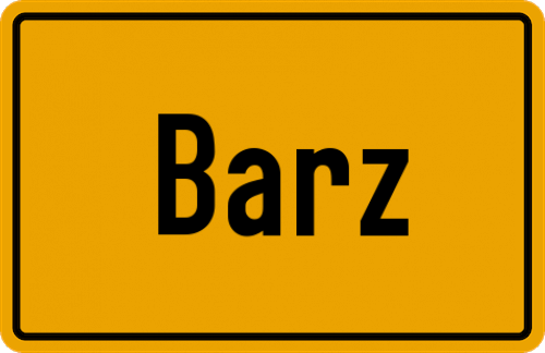 Ortsschild Barz