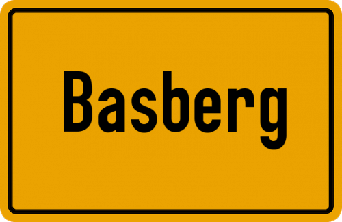 Ortsschild Basberg, Eifel