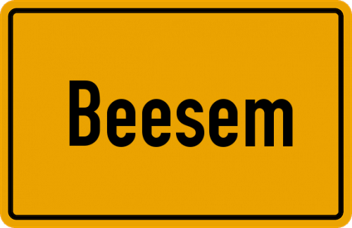 Ortsschild Beesem, Kreis Lüchow-Dannenberg