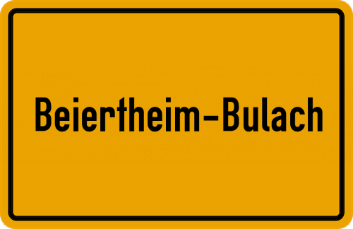 Ortsschild Beiertheim-Bulach