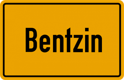 Ortsschild Bentzin