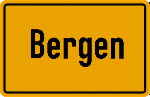 Ortsschild Bergen, Niederlausitz