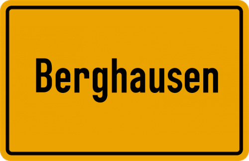 Ortsschild Berghausen, Kreis Wittgenstein