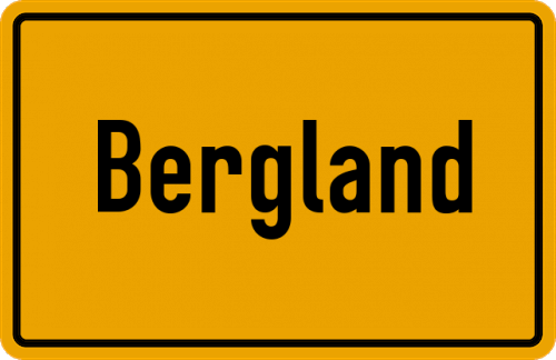 Ortsschild Bergland