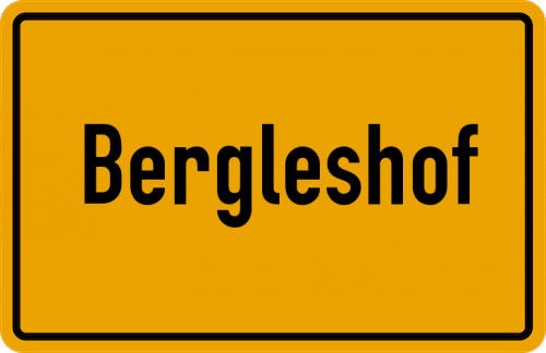 Ortsschild Bergleshof, Oberfranken