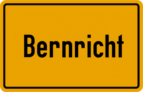 Ortsschild Bernricht, Oberpfalz