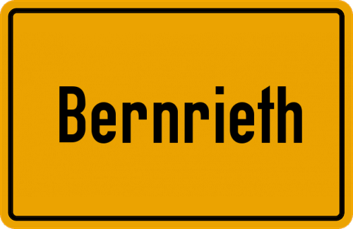 Ortsschild Bernrieth, Kreis Vohenstrauß