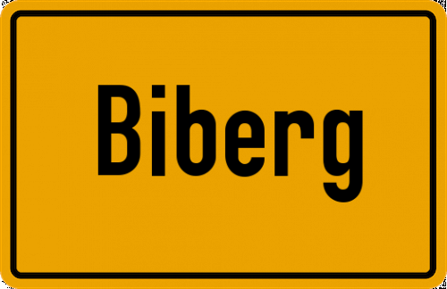 Ortsschild Biberg