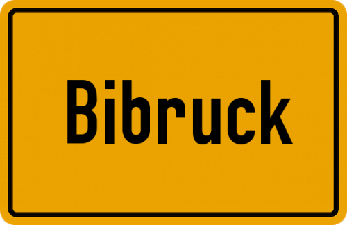 Ortsschild Bibruck