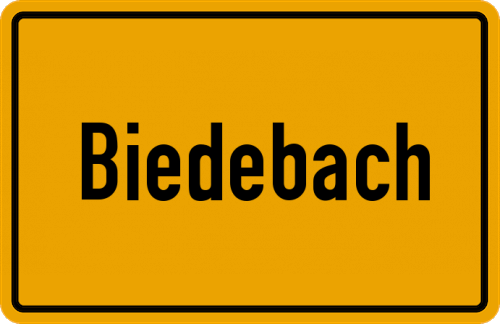 Ortsschild Biedebach, Kreis Hersfeld
