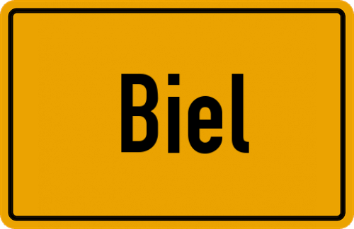 Ortsschild Biel, Niederbayern