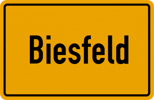 Ortsschild Biesfeld