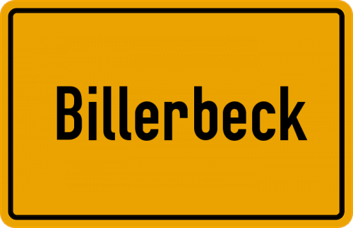 Ortsschild Billerbeck, Kreis Lüchow-Dannenberg