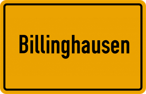 Ortsschild Billinghausen, Lippe