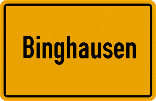 Ortsschild Binghausen