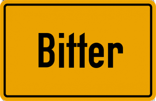 Ortsschild Bitter