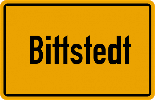Ortsschild Bittstedt, Kreis Rotenburg, Wümme